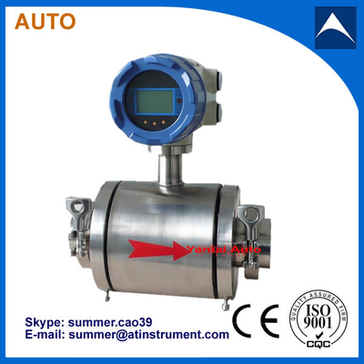 China Tri-clamp electro magnetic flow meter uesd for water/waste water/industry water/sewage supplier