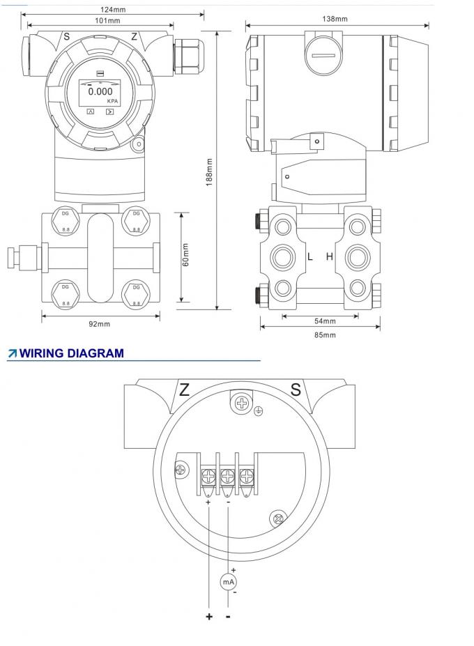 Differential Pressure Transmitter assemble parts pressure sensor with